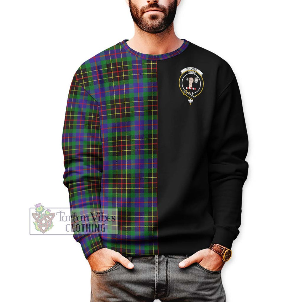 Brodie Hunting Modern Tartan Sweatshirt with Family Crest and Half Of Me Style Unisex - Tartanvibesclothing Shop