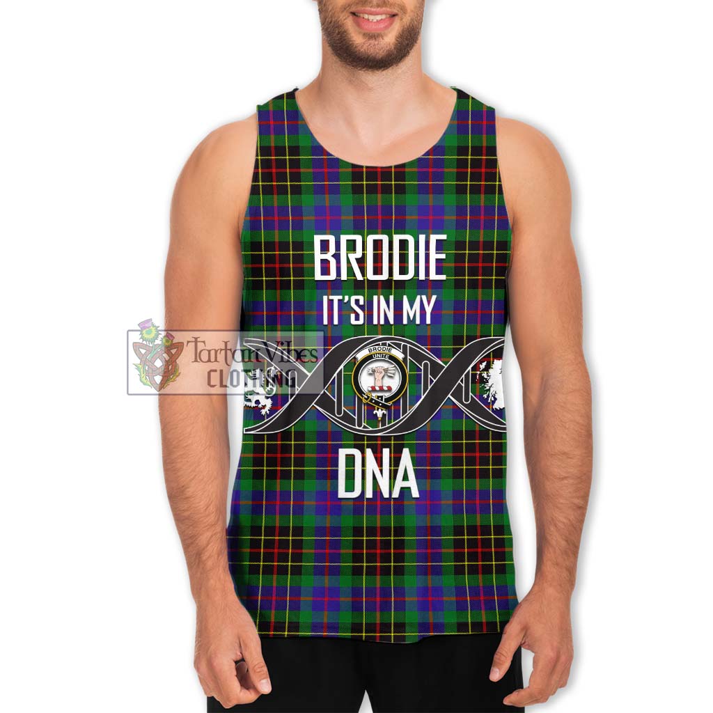 Tartan Vibes Clothing Brodie Hunting Modern Tartan Men's Tank Top with Family Crest DNA In Me Style