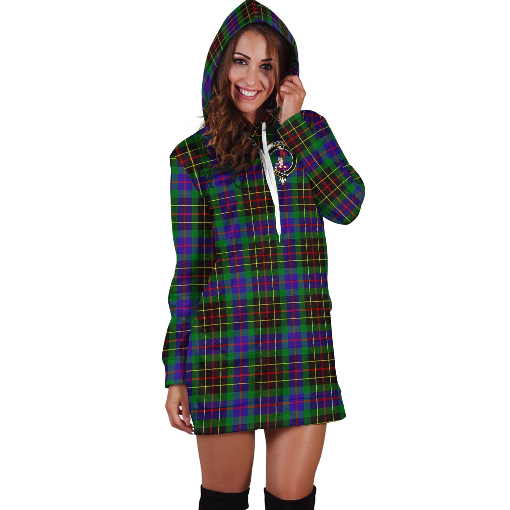 Brodie Hunting Modern Tartan Hoodie Dress with Family Crest - Tartan Vibes Clothing