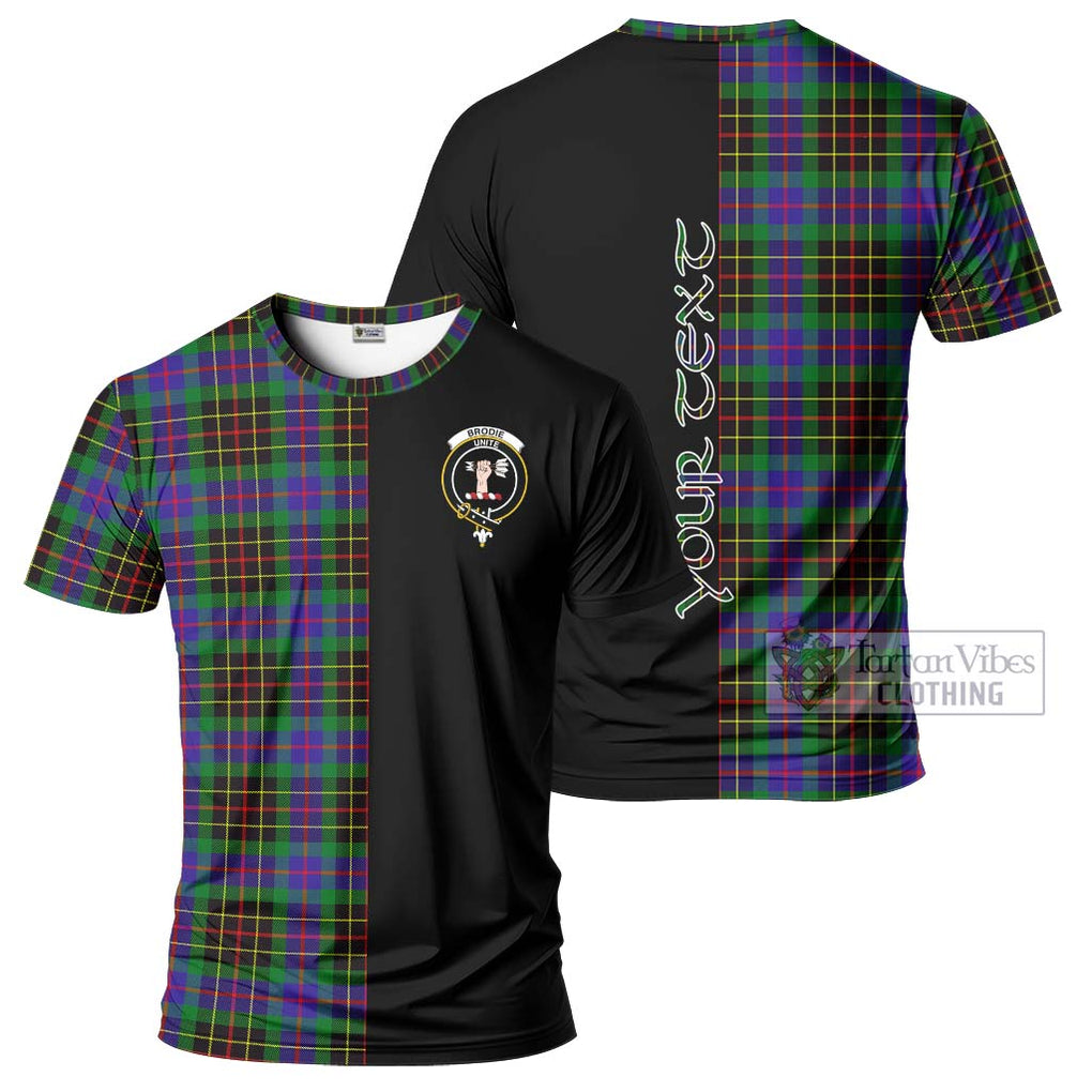 Brodie Hunting Modern Tartan T-Shirt with Family Crest and Half Of Me Style Kid's Shirt - Tartanvibesclothing Shop