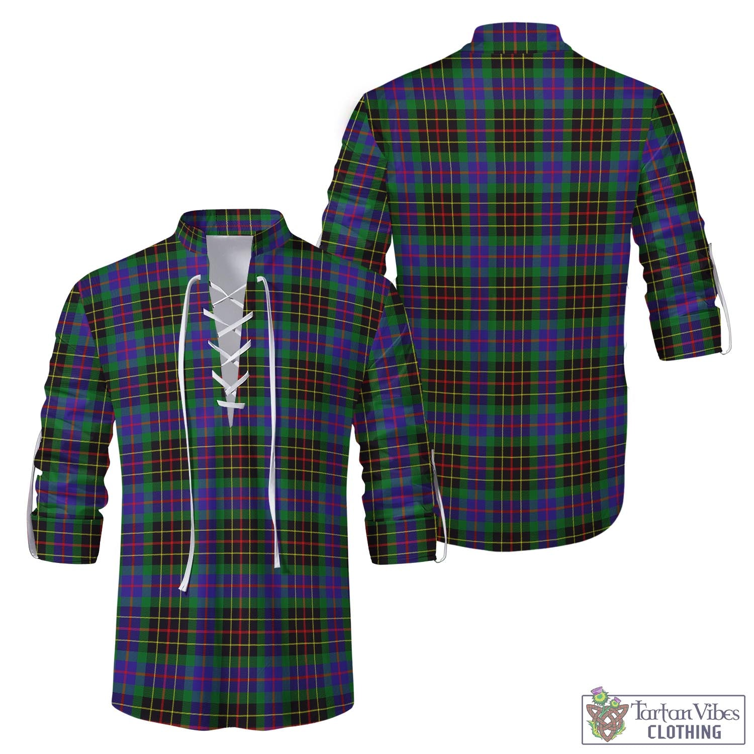 Tartan Vibes Clothing Brodie Hunting Modern Tartan Men's Scottish Traditional Jacobite Ghillie Kilt Shirt