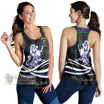 Brodie Hunting Modern Tartan Women's Racerback Tanks with Alba Gu Brath Regal Lion Emblem