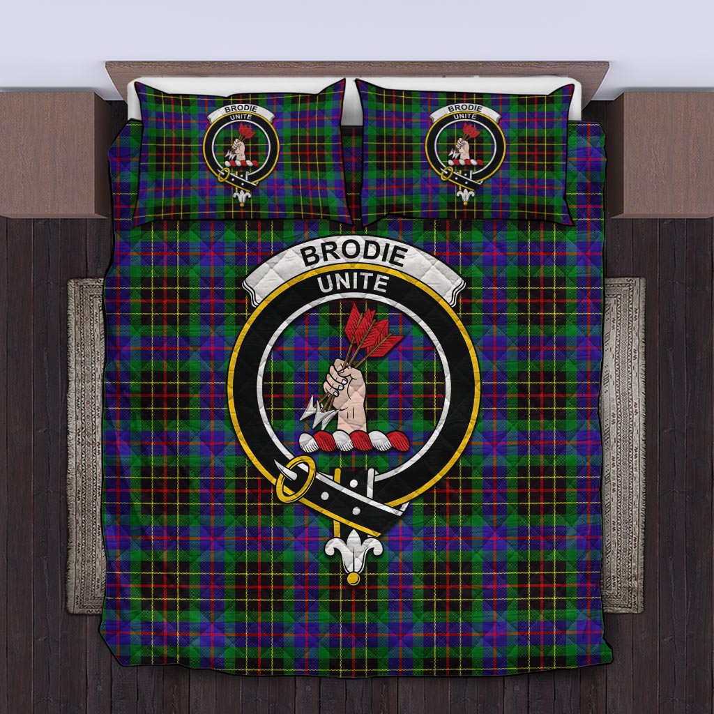 Brodie Hunting Modern Tartan Quilt Bed Set with Family Crest Twin - Tartan Vibes Clothing