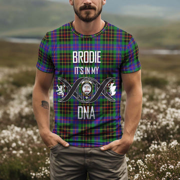 Brodie Hunting Modern Tartan T-Shirt with Family Crest DNA In Me Style