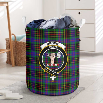 Brodie Hunting Modern Tartan Laundry Basket with Family Crest