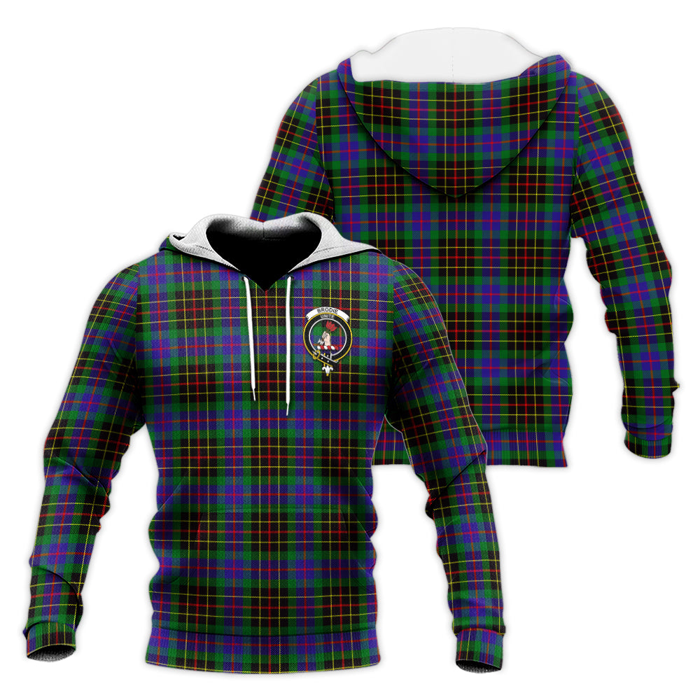 Brodie Hunting Modern Tartan Knitted Hoodie with Family Crest Unisex Knitted Hoodie - Tartanvibesclothing