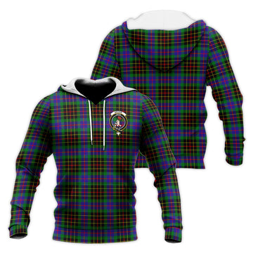 Brodie Hunting Modern Tartan Knitted Hoodie with Family Crest