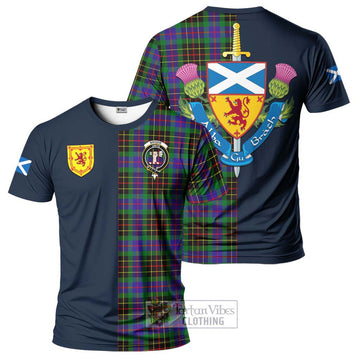 Brodie Hunting Modern Tartan T-Shirt Alba with Scottish Lion Royal Arm Half Style