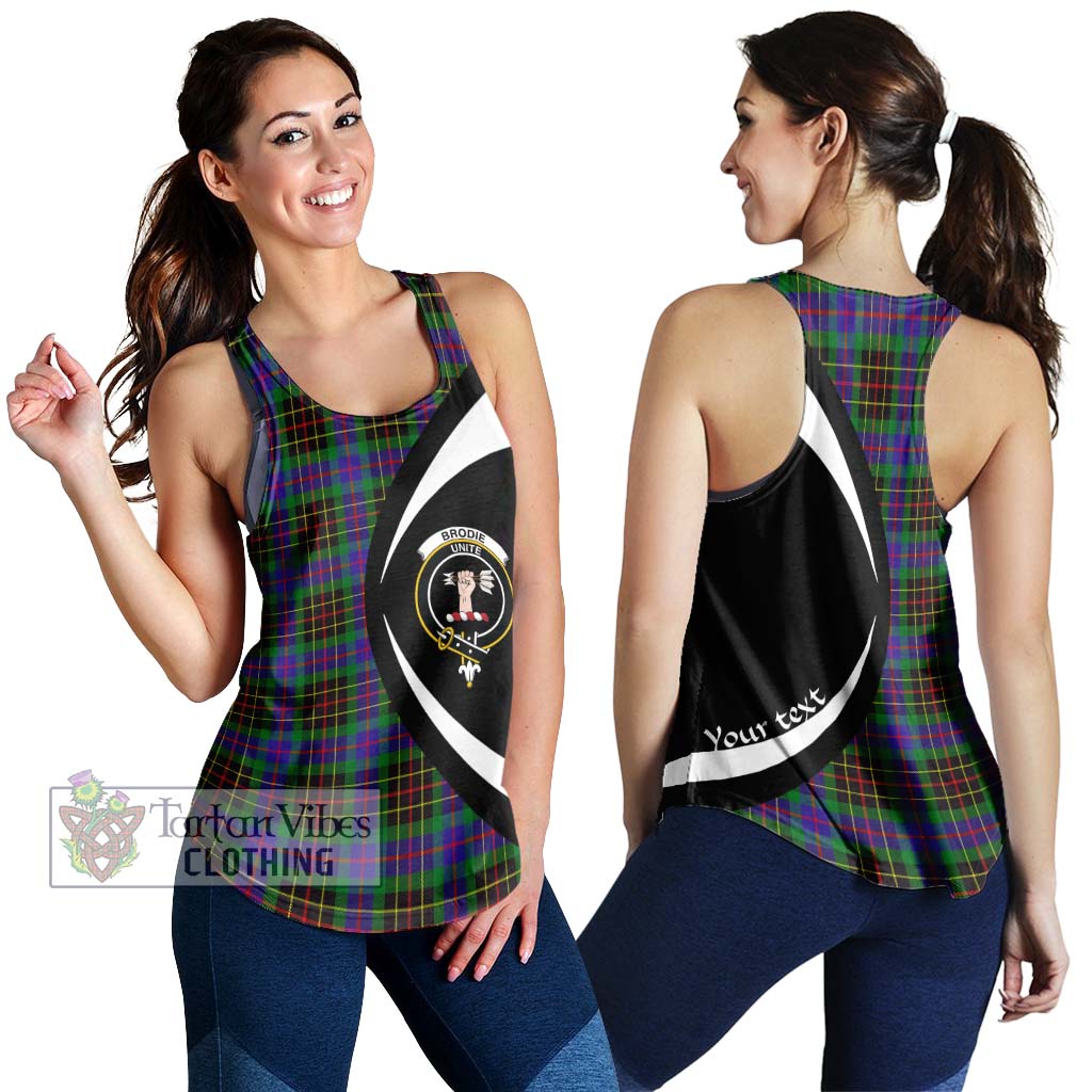 Tartan Vibes Clothing Brodie Hunting Modern Tartan Women's Racerback Tanks with Family Crest Circle Style