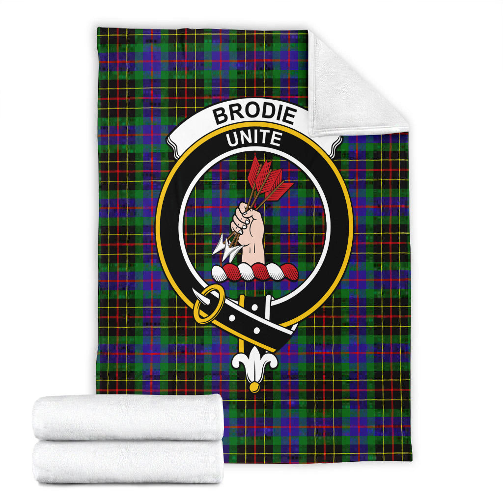 Brodie Hunting Modern Tartan Blanket with Family Crest - Tartan Vibes Clothing