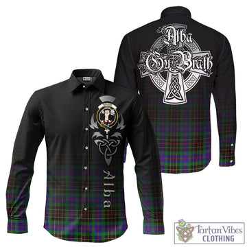 Brodie Hunting Modern Tartan Long Sleeve Button Up Featuring Alba Gu Brath Family Crest Celtic Inspired