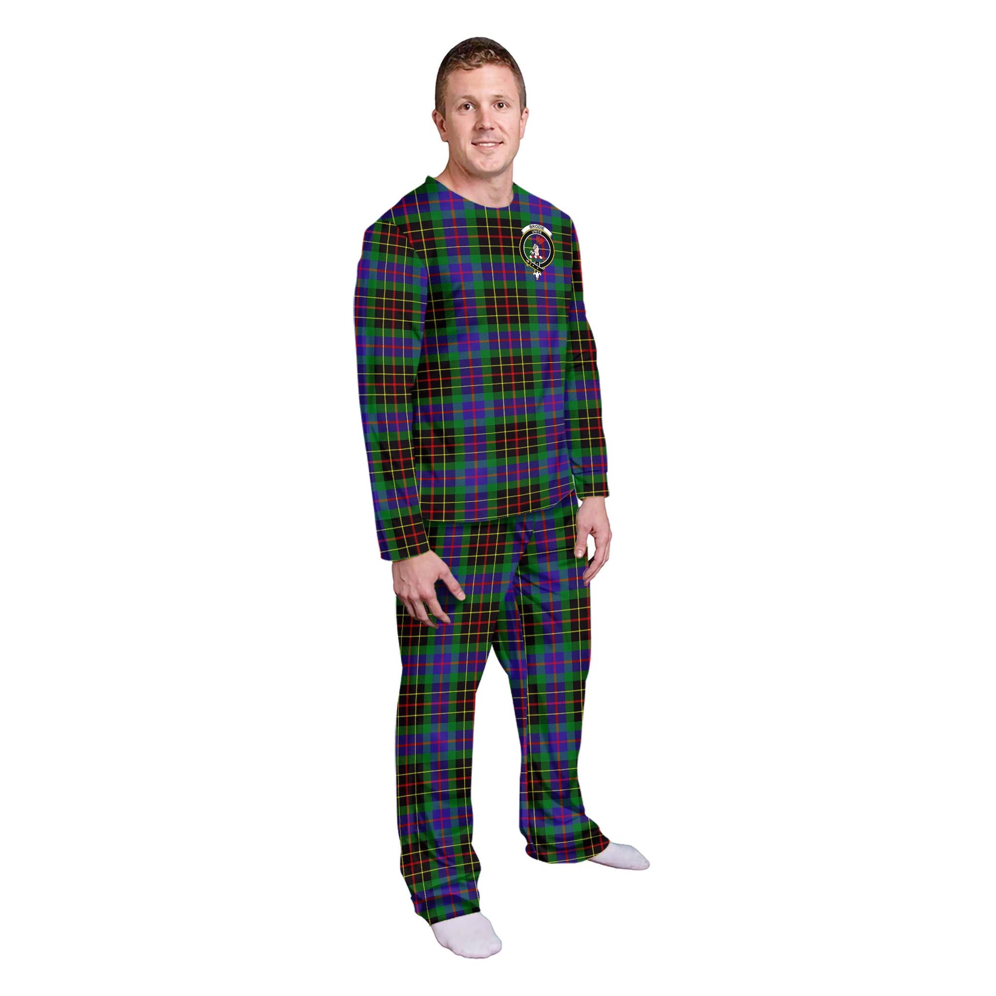 Brodie Hunting Modern Tartan Pajamas Family Set with Family Crest - Tartan Vibes Clothing