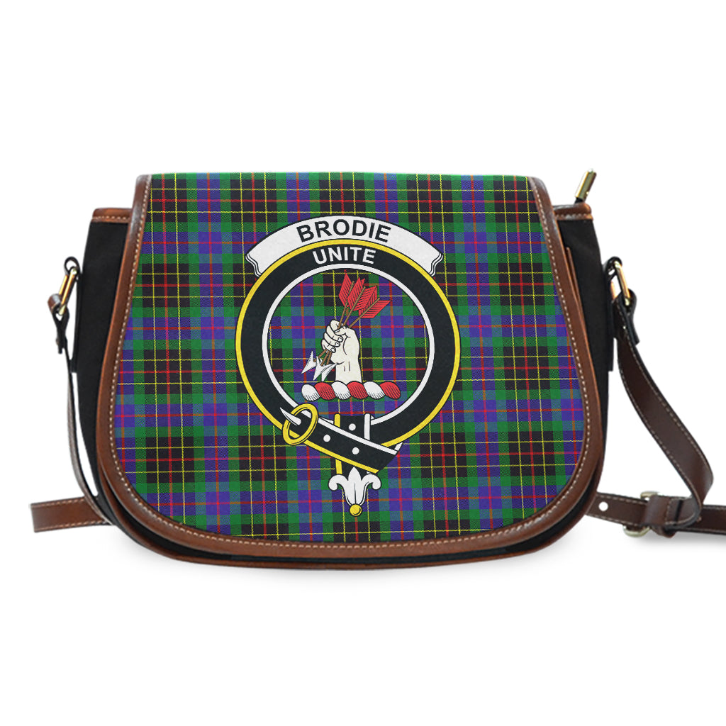 Brodie Hunting Modern Tartan Saddle Bag with Family Crest - Tartan Vibes Clothing