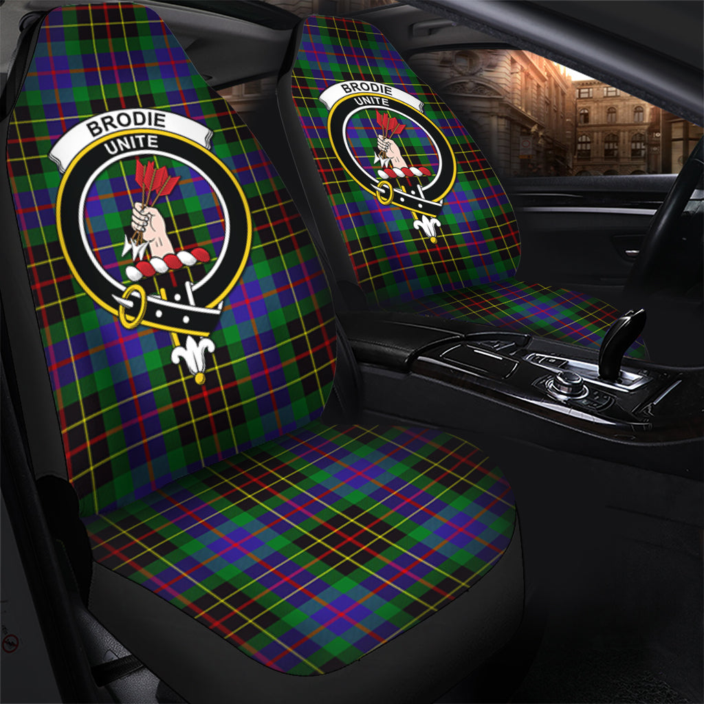 Brodie Hunting Modern Tartan Car Seat Cover with Family Crest - Tartanvibesclothing