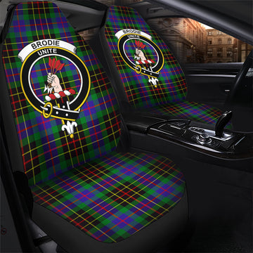 Brodie Hunting Modern Tartan Car Seat Cover with Family Crest