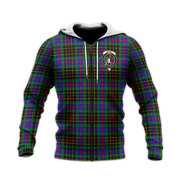 Brodie Hunting Modern Tartan Knitted Hoodie with Family Crest