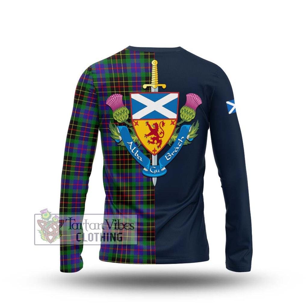 Tartan Vibes Clothing Brodie Hunting Modern Tartan Long Sleeve T-Shirt with Scottish Lion Royal Arm Half Style