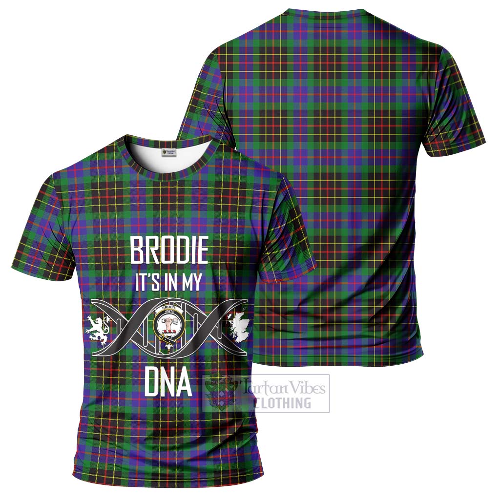 Tartan Vibes Clothing Brodie Hunting Modern Tartan T-Shirt with Family Crest DNA In Me Style