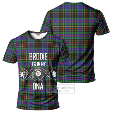 Brodie Hunting Modern Tartan T-Shirt with Family Crest DNA In Me Style