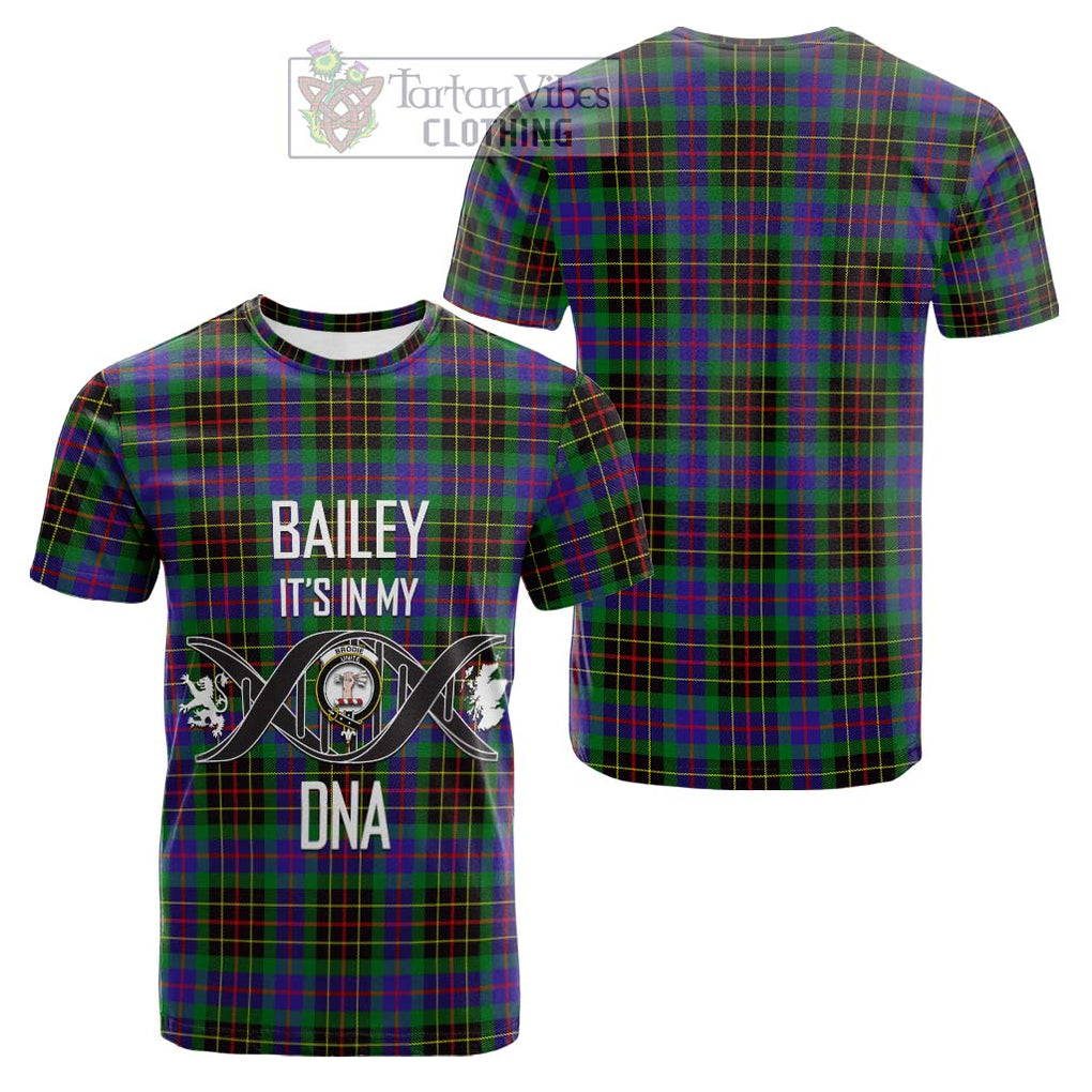 Tartan Vibes Clothing Brodie Hunting Modern Tartan Cotton T-shirt with Family Crest DNA In Me Style