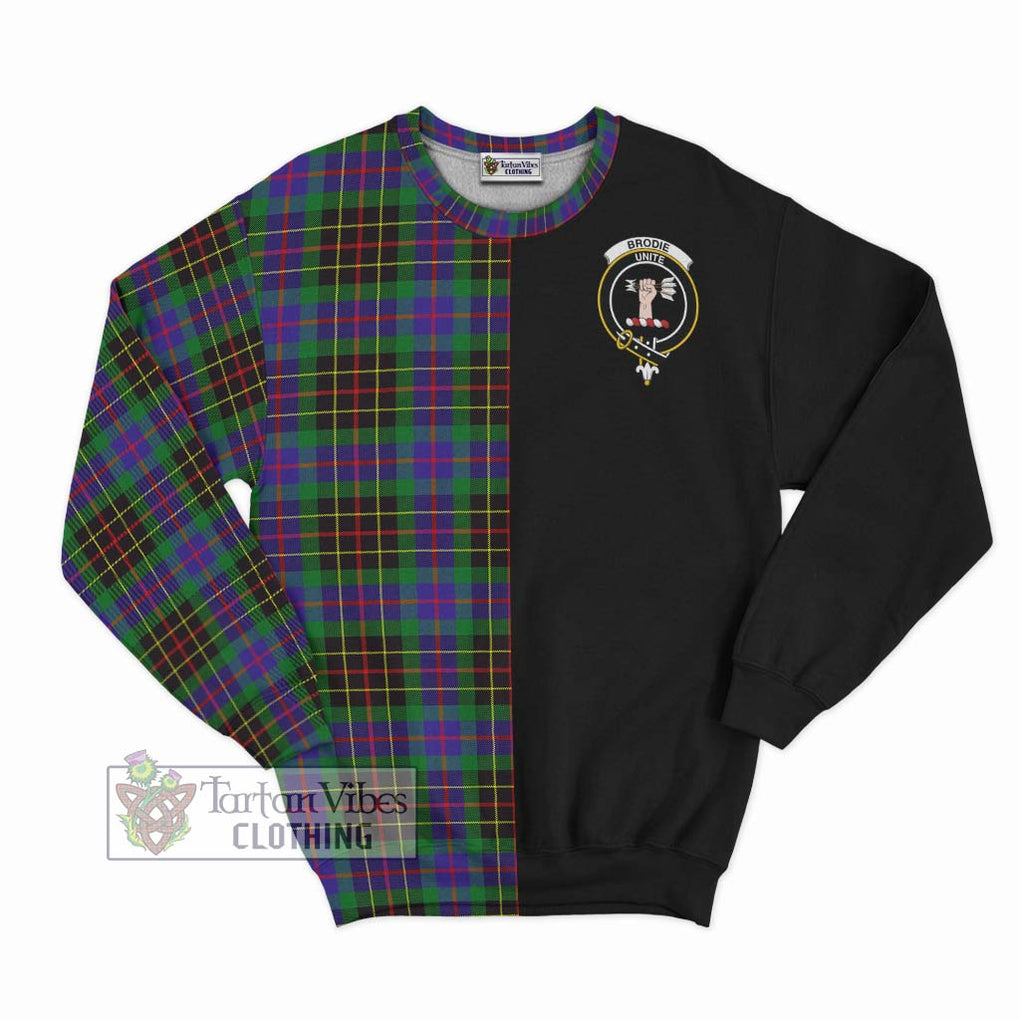 Brodie Hunting Modern Tartan Sweatshirt with Family Crest and Half Of Me Style - Tartanvibesclothing Shop