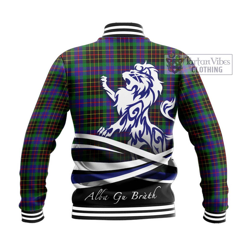 Brodie Hunting Modern Tartan Baseball Jacket with Alba Gu Brath Regal Lion Emblem - Tartanvibesclothing Shop