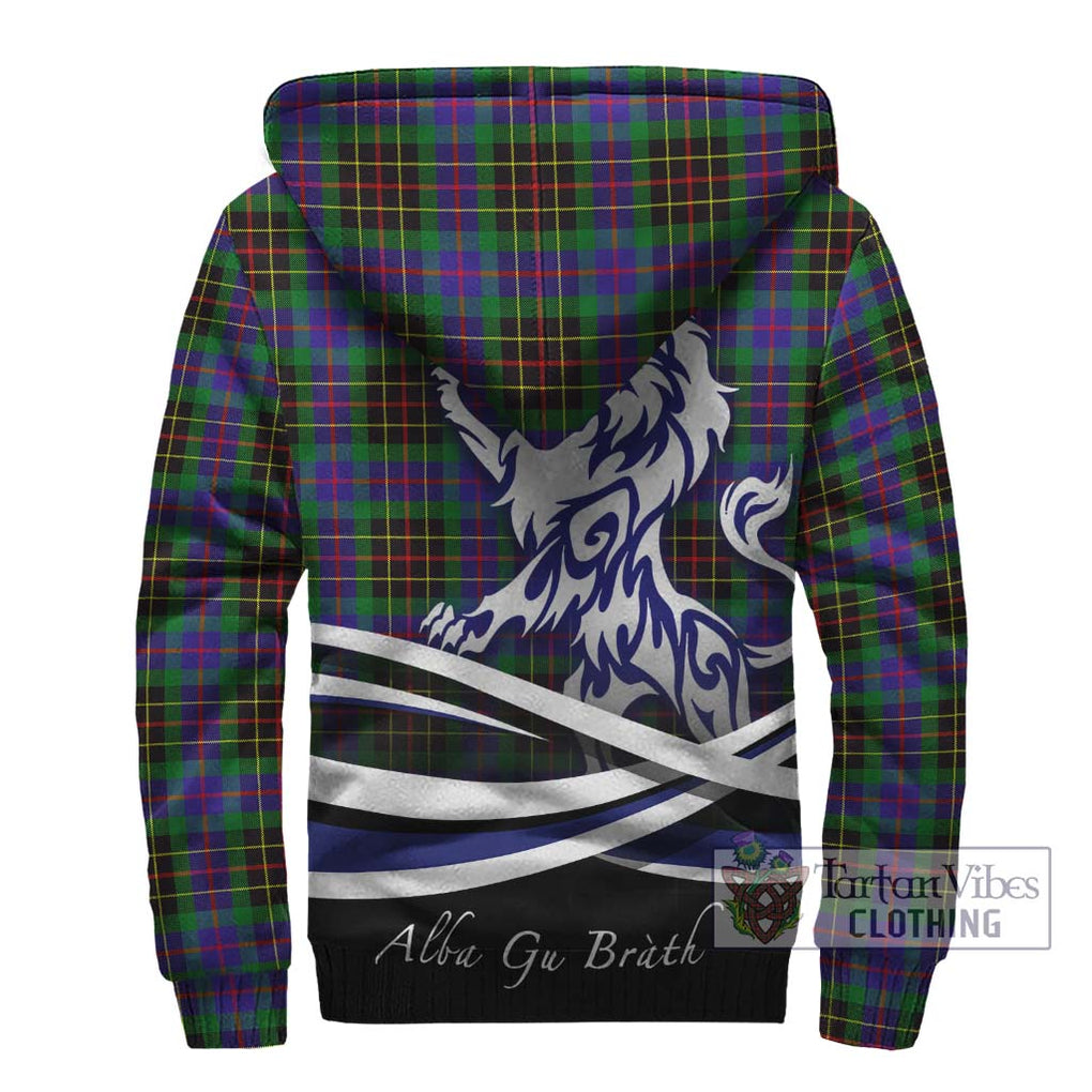 Brodie Hunting Modern Tartan Sherpa Hoodie with Alba Gu Brath Regal Lion Emblem - Tartanvibesclothing Shop