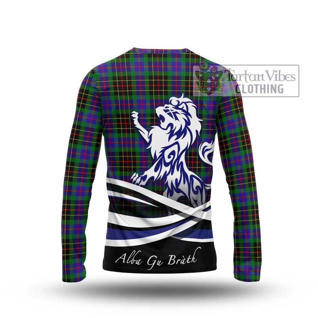 Brodie Hunting Modern Tartan Long Sleeve T-Shirt with Alba Gu Brath Regal Lion Emblem - Tartanvibesclothing Shop