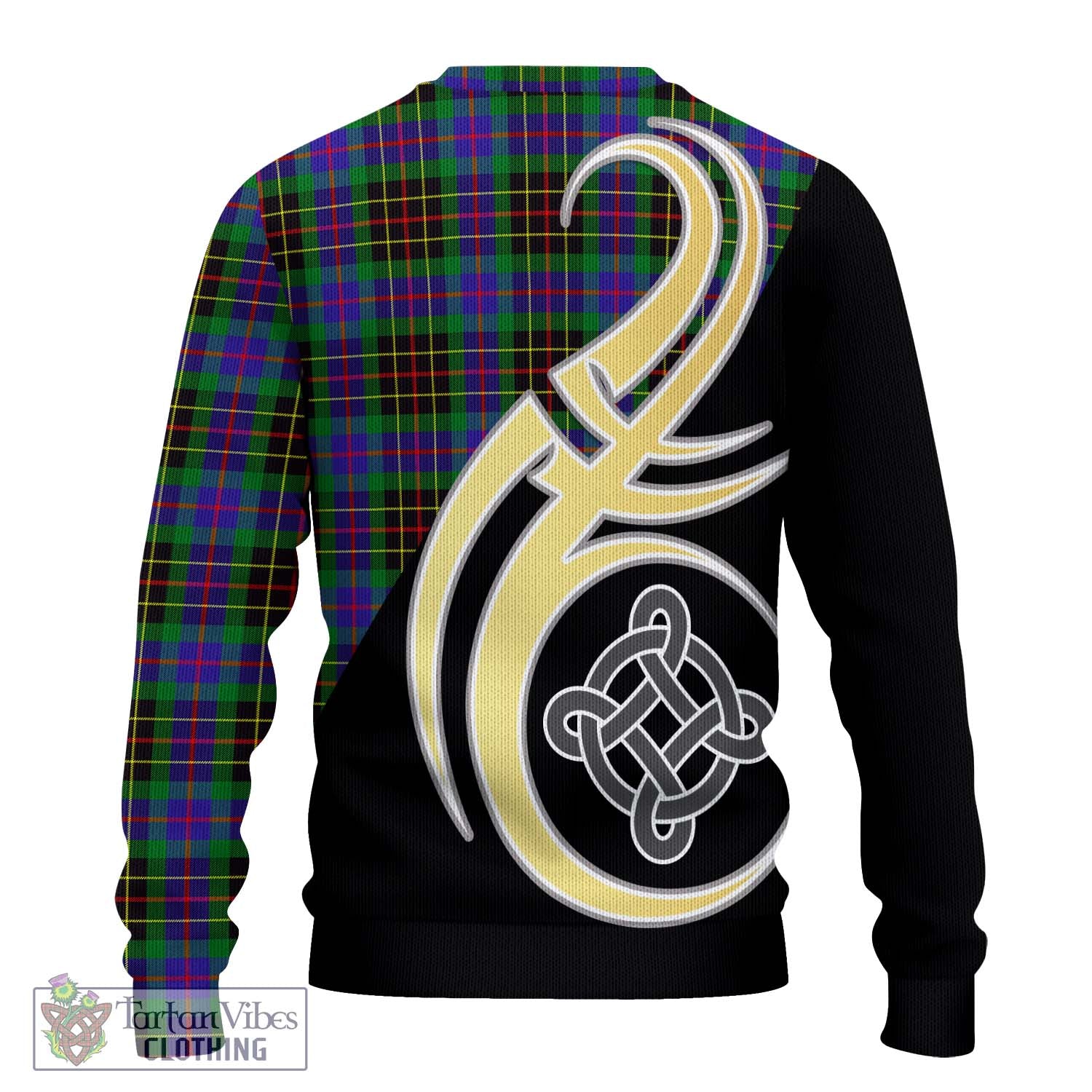 Brodie Hunting Modern Tartan Knitted Sweater with Family Crest and Celtic Symbol Style - Tartan Vibes Clothing