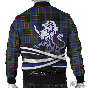 Brodie Hunting Modern Tartan Bomber Jacket with Alba Gu Brath Regal Lion Emblem