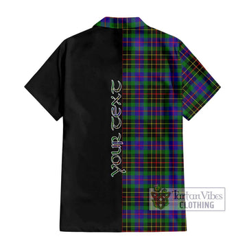 Brodie Hunting Modern Tartan Short Sleeve Button Shirt with Family Crest and Half Of Me Style