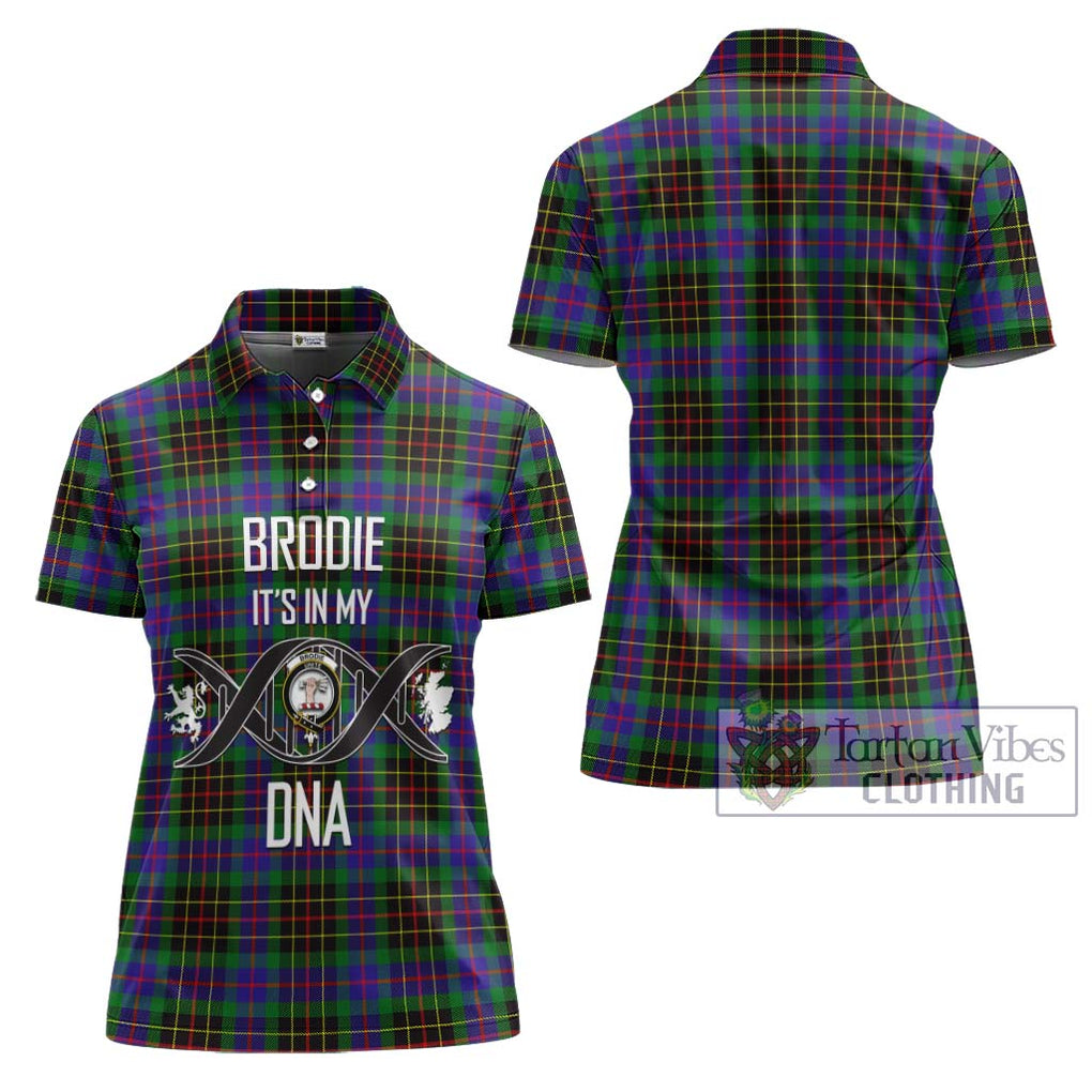 Brodie Hunting Modern Tartan Women's Polo Shirt with Family Crest DNA In Me Style - Tartanvibesclothing Shop