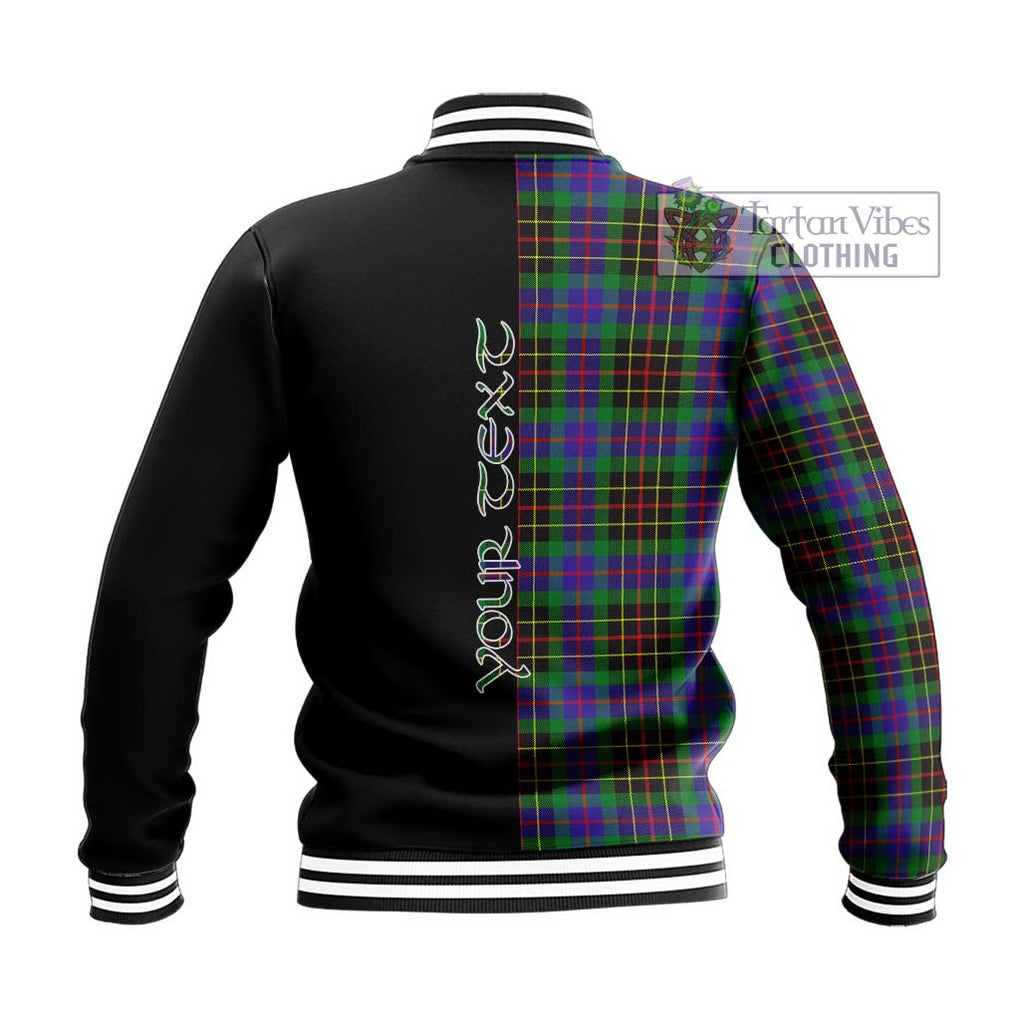 Brodie Hunting Modern Tartan Baseball Jacket with Family Crest and Half Of Me Style - Tartanvibesclothing Shop