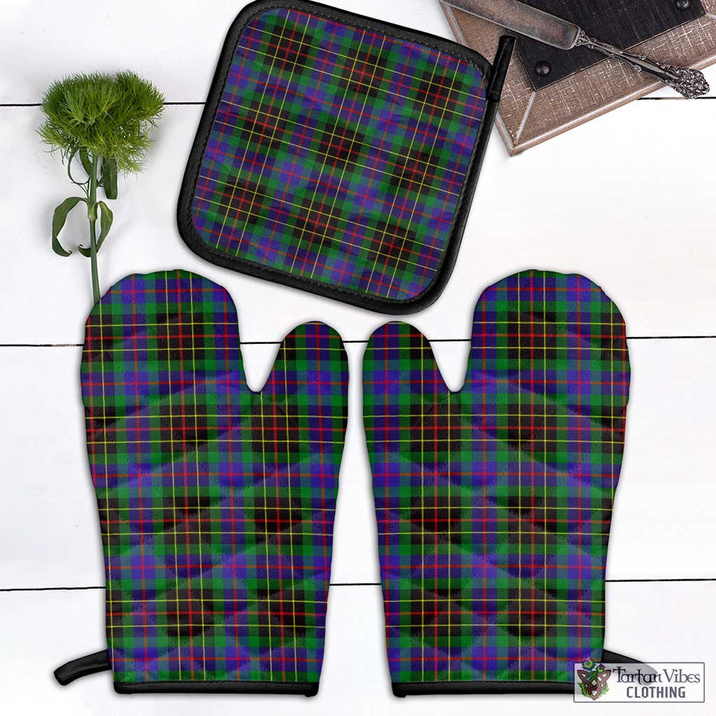 Brodie Hunting Modern Tartan Combo Oven Mitt & Pot-Holder Combo 1 Oven Mitt & 1 Pot-Holder Black - Tartan Vibes Clothing