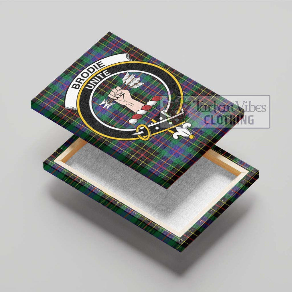 Brodie Hunting Modern Tartan Canvas Print Wall Art with Family Crest - Tartan Vibes Clothing