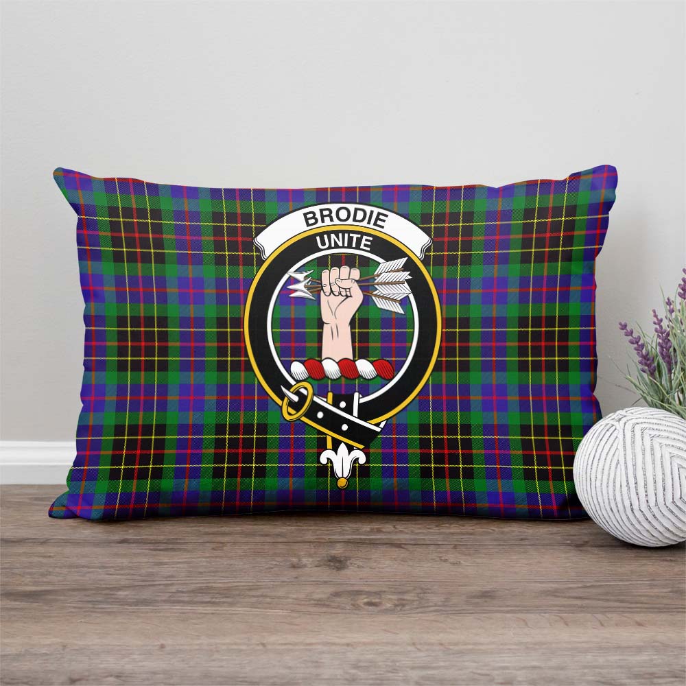 Brodie Hunting Modern Tartan Pillow Cover with Family Crest Rectangle Pillow Cover - Tartanvibesclothing