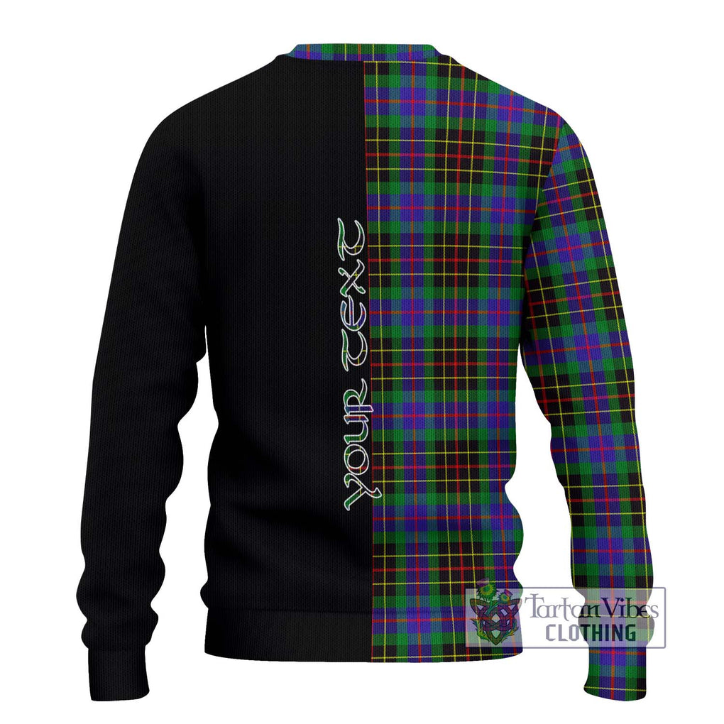 Brodie Hunting Modern Tartan Knitted Sweater with Family Crest and Half Of Me Style - Tartanvibesclothing Shop