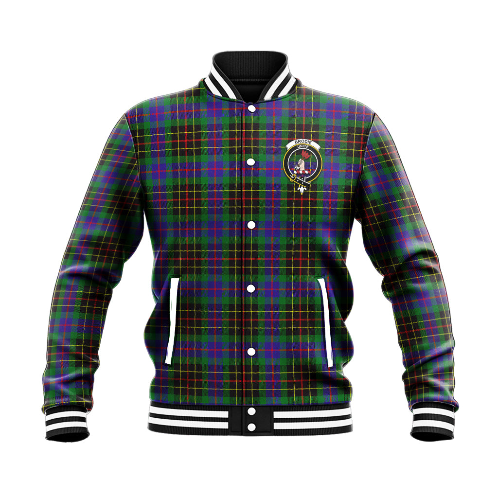 Brodie Hunting Modern Tartan Baseball Jacket with Family Crest - Tartan Vibes Clothing