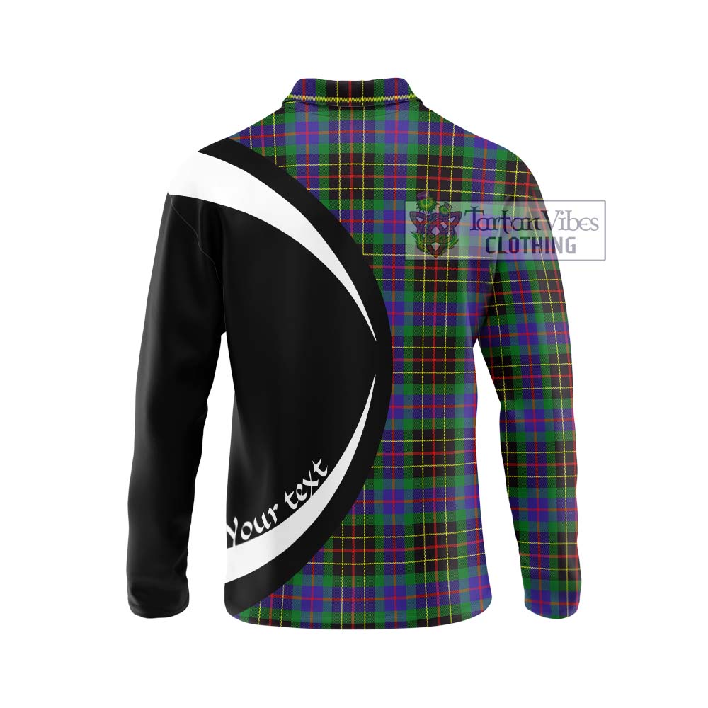 Brodie Hunting Modern Tartan Long Sleeve Polo Shirt with Family Crest Circle Style - Tartan Vibes Clothing