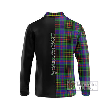 Brodie Hunting Modern Tartan Long Sleeve Polo Shirt with Family Crest and Half Of Me Style