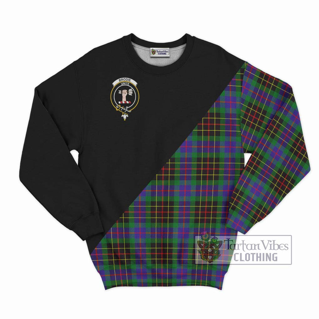 Brodie Hunting Modern Tartan Sweatshirt with Family Crest and Military Logo Style - Tartanvibesclothing Shop