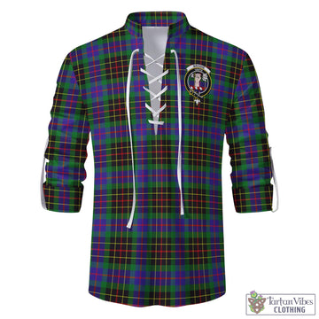 Brodie Hunting Modern Tartan Men's Scottish Traditional Jacobite Ghillie Kilt Shirt with Family Crest