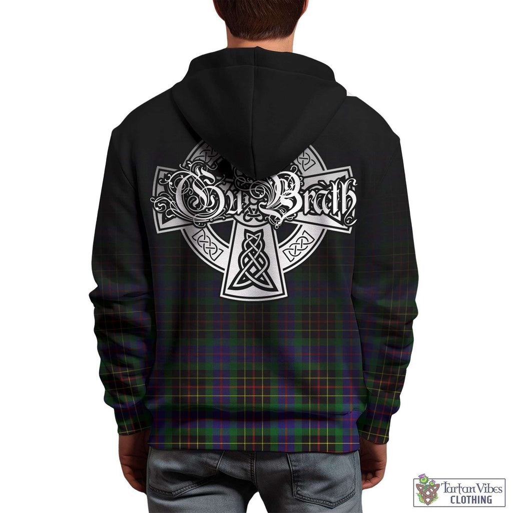 Tartan Vibes Clothing Brodie Hunting Modern Tartan Hoodie Featuring Alba Gu Brath Family Crest Celtic Inspired