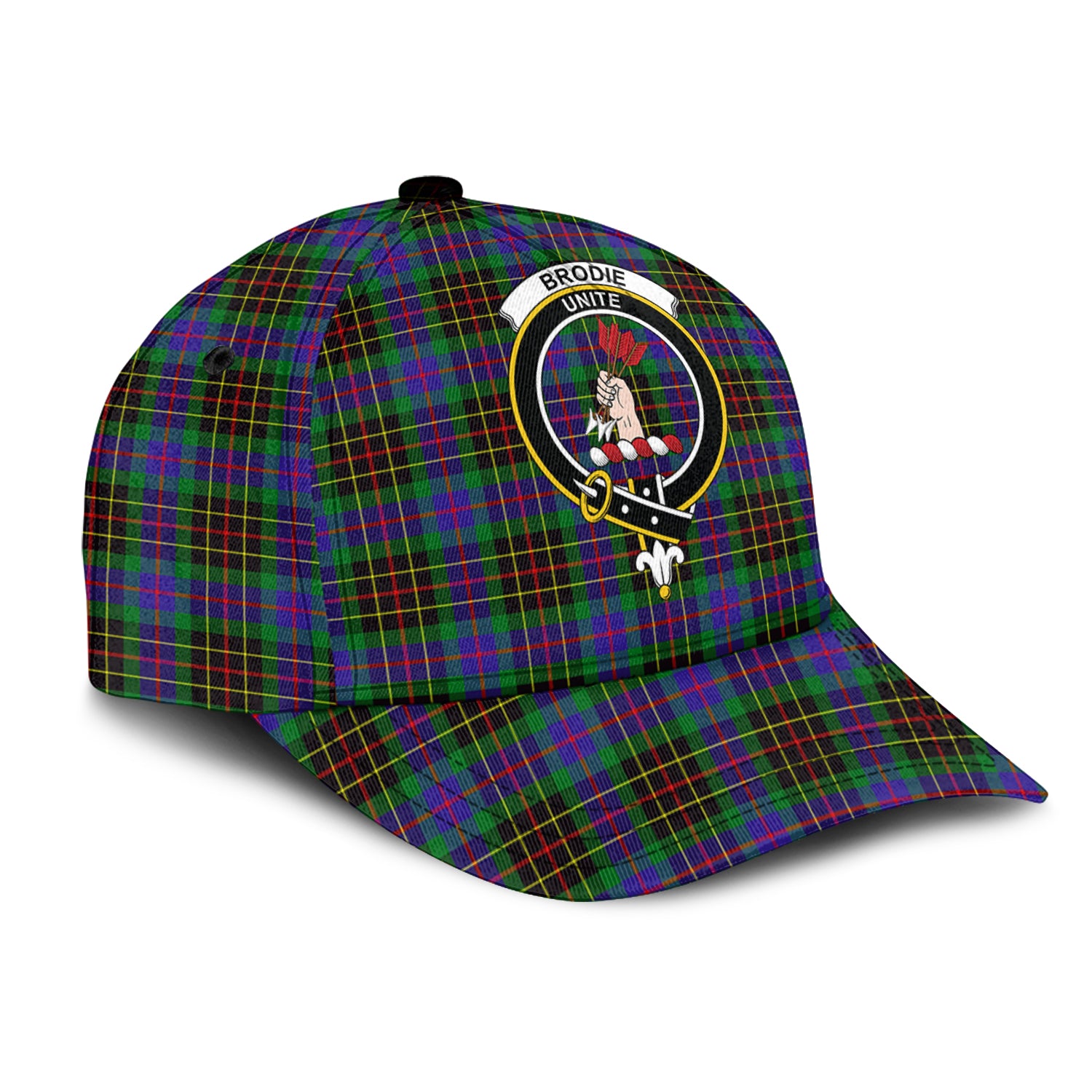 Brodie Hunting Modern Tartan Classic Cap with Family Crest - Tartanvibesclothing