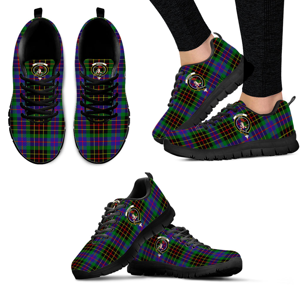 Brodie Hunting Modern Tartan Sneakers with Family Crest - Tartan Vibes Clothing