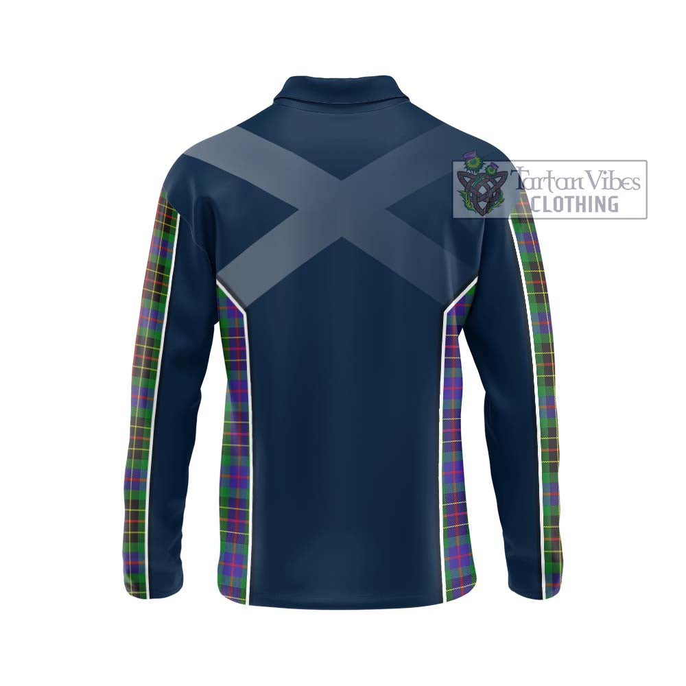 Brodie Hunting Modern Tartan Long Sleeve Polo Shirt with Family Crest and Lion Rampant Vibes Sport Style - Tartan Vibes Clothing