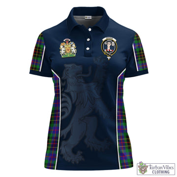 Brodie Hunting Modern Tartan Women's Polo Shirt with Family Crest and Lion Rampant Vibes Sport Style