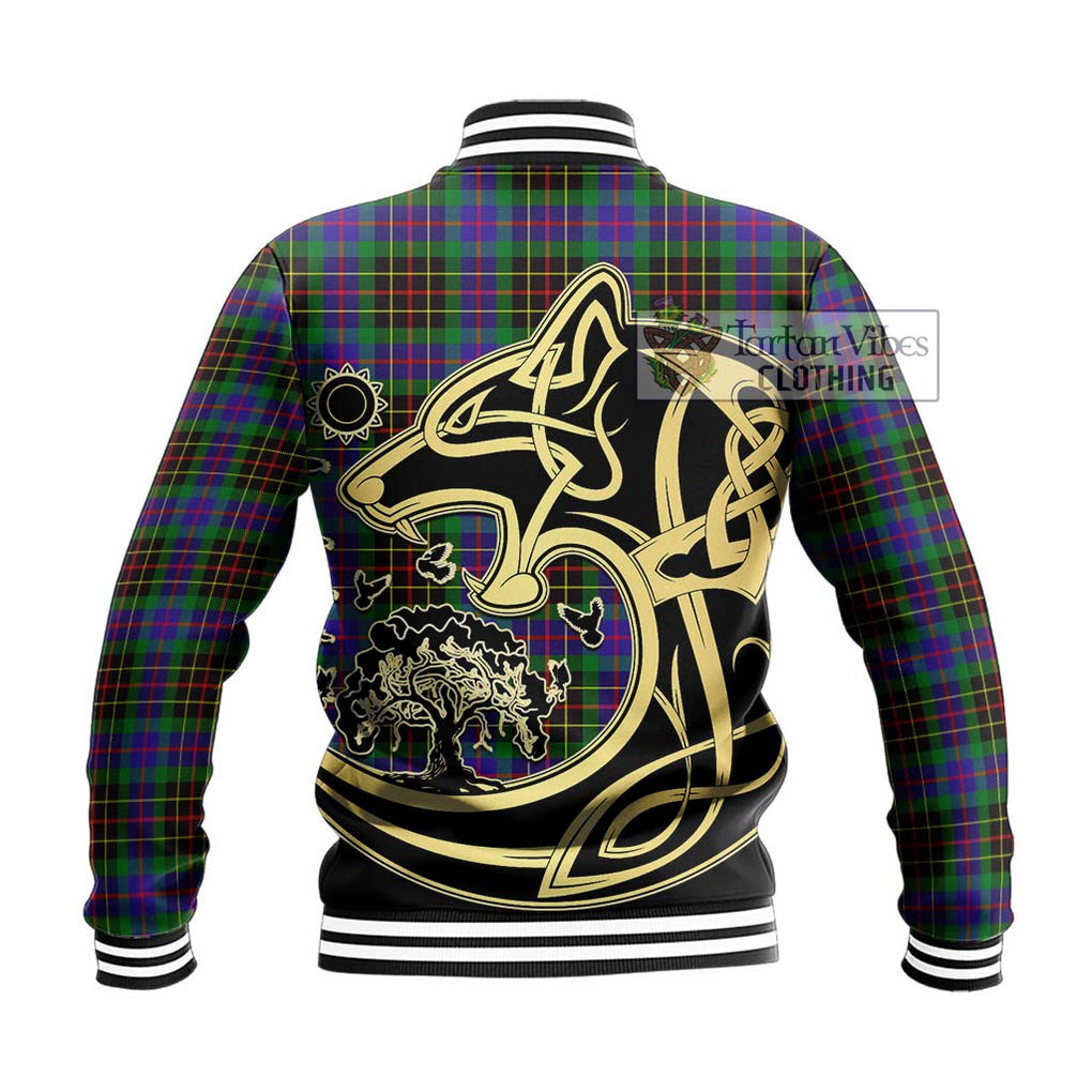 Brodie Hunting Modern Tartan Baseball Jacket with Family Crest Celtic Wolf Style - Tartan Vibes Clothing