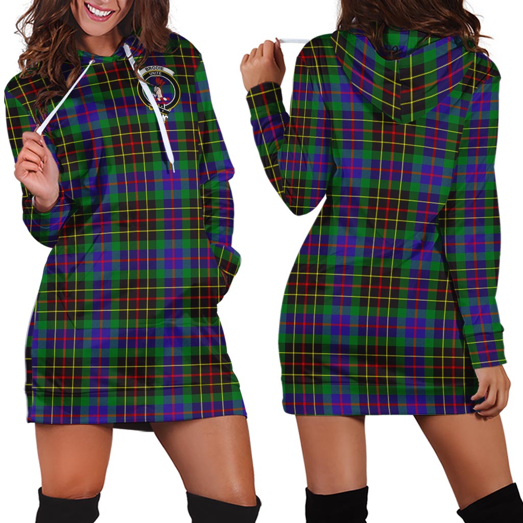 Brodie Hunting Modern Tartan Hoodie Dress with Family Crest - Tartan Vibes Clothing