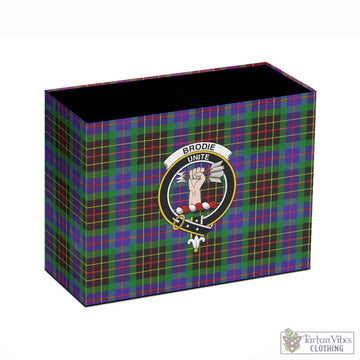 Brodie Hunting Modern Tartan Pen Holder with Family Crest